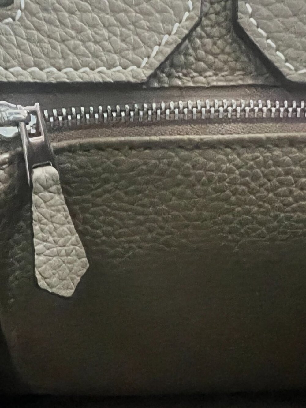 Birkin Hermes Style Bag - Elegant Taupe Gennuine Leather Handbag 35cm - Picture 4 of 15